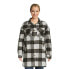 Madden NYC Juniors Plus Size Long Shacket Womens 1X Multi-Color Longsleeve Plaid