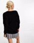 Фото #2 товара Object v neck jumper in black