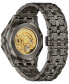 ფოტო #3 პროდუქტის Men's Octava Automatic Crystal-Accent Gray Stainless Steel Bracelet Watch 41.7mm