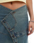 Basic Pleasure Mode asymmetric awkward length skirt in denim