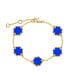 Gold, Blue enamel