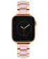 ფოტო #1 პროდუქტის Women's Pink Iridescent Acetate with Rose Gold-Tone Alloy Link Bracelet Compatible with 42mm/44mm/45mm/Ultra/Ultra 2 Apple Watch
