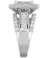 ფოტო #4 პროდუქტის Diamond Princess Halo Cluster Engagement Ring (3 ct. t.w.) in 14k White Gold