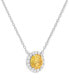 Cubic Zirconia Halo 18" Pendant Necklace in Sterling Silver, Created for Macy's