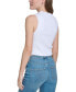 Фото #2 товара Women's Ribbed Angled-Hem Cropped Logo Top