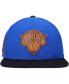Фото #3 товара Men's Blue, Black New York Knicks Heritage Leather Patch Snapback Hat