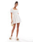 Esmee mini puff sleeve beach dress in white weiß, 34 - фото #2