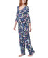 Фото #3 товара Women's 2-Pc. Ultra Ribbed Printed Pajama Set