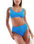 Фото #2 товара ASOS DESIGN Amy crinkle scoop crop bikini top in blue