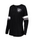 Фото #2 товара Women's Black Las Vegas Raiders Athletic Varsity Lace-Up Long Sleeve T-shirt