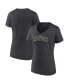 ფოტო #1 პროდუქტის Women's Heather Charcoal Michigan Wolverines Evergreen Campus V-Neck T-shirt