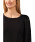 Women's Long Sleeve Puff Sleeve Blouse with Topstitching