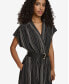 ფოტო #5 პროდუქტის Women's Printed Belted Surplice-Neck A-Line Dress