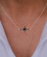 Black Spinel Starburst Pendant Necklace in Sterling Silver, 18" + 2" extender