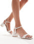 Фото #2 товара Glamorous low block heeled sandals in white