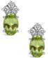 Фото #3 товара Peridot (1-1/10 ct.t.w) and Diamond (1/8 ct.t.w) Stud Earrings in 14K White Gold