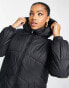 Vero Moda padded maxi coat with hood in black