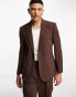 Фото #1 товара ASOS DESIGN skinny suit jacket in dark brown