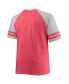 Фото #4 товара Men's Heathered Red Washington Capitals Big and Tall Raglan T-shirt