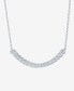 ფოტო #3 პროდუქტის Diamond Curved Bar 18" Collar Necklace (1/10 ct. t.w.) in Sterling Silver