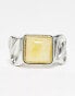 Фото #3 товара Faded Future rough cut stone signet ring in silver