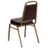 Фото #2 товара Hercules Series Trapezoidal Back Stacking Banquet Chair In Brown Vinyl - Gold Frame