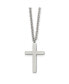 Chisel polished 25mm Cross Pendant on a 18 inch Cable Chain Necklace