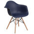Фото #4 товара Alonza Series Navy Plastic Chair With Wood Base