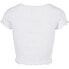 URBAN CLASSICS Cropped Button Up Rib short sleeve T-shirt