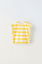 Striped t-shirt with ruffle trims