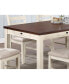 Фото #4 товара Rectangular Dining Table with Drawers, White/Walnut Finish