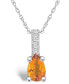 Фото #1 товара Macy's citrine (7/8 Ct. t.w.) and Diamond Accent Pendant Necklace in 14K White Gold