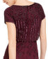 ფოტო #8 პროდუქტის Women's Beaded Short-Sleeve Sheer-Overlay Gown