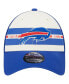 Men's Cream, Royal Buffalo Bills Team Stripe Trucker 9FORTY Snapback Hat