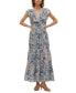 Фото #1 товара Women's Matilda Printed Layered-Sleeve Maxi Dress