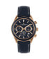 ფოტო #1 პროდუქტის Men's Eco Power Watch with Appleskin and Solid Stainless Steel Strap IP-Rose, Chronograph 1-2115