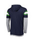 Фото #2 товара Men's College Navy Seattle Seahawks Long Sleeve Hoodie T-shirt