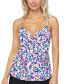 ფოტო #1 პროდუქტის Women's Scorpio Floral-Print Twist-Front Tankini Top, Created for Macy's