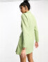 Фото #4 товара In The Style blazer dress with pleat hem detail in sage green