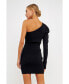 ფოტო #3 პროდუქტის Women's Puff Sleeve One Shoulder Dress