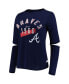 ფოტო #3 პროდუქტის Women's Navy Atlanta Braves Formation Long Sleeve T-shirt