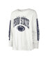 Фото #2 товара Women's White Distressed Penn State Nittany Lions Statement SOA 3-Hit Long Sleeve T-shirt