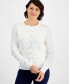 Фото #1 товара Women's Rhinestone Party Button-Front Cardigan, Created for Macy's