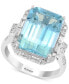 ფოტო #1 პროდუქტის EFFY® Aquamarine (6-7/8 ct. t.w.) & Diamond (1/2 ct. t.w.) Ring in 14k White Gold
