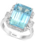 Фото #1 товара EFFY® Aquamarine (6-7/8 ct. t.w.) & Diamond (1/2 ct. t.w.) Ring in 14k White Gold