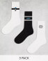 Фото #1 товара ASOS DESIGN 3 pack sock with smile embroidery in white