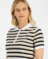 ფოტო #3 პროდუქტის Women's Cotton Striped Polo Top