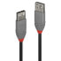 Фото #7 товара Lindy 0.5m USB 2.0 Type A Extension Cable - Anthra Line - 0.5 m - USB A - USB A - USB 2.0 - 480 Mbit/s - Black - Grey