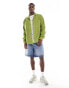 ASOS DESIGN cord overshirt with revere collar in green Helles Oliv, L - Chest 42 - фото #2