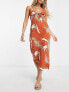 Фото #1 товара RVCA Billy maxi beach summer dress in brown multi print